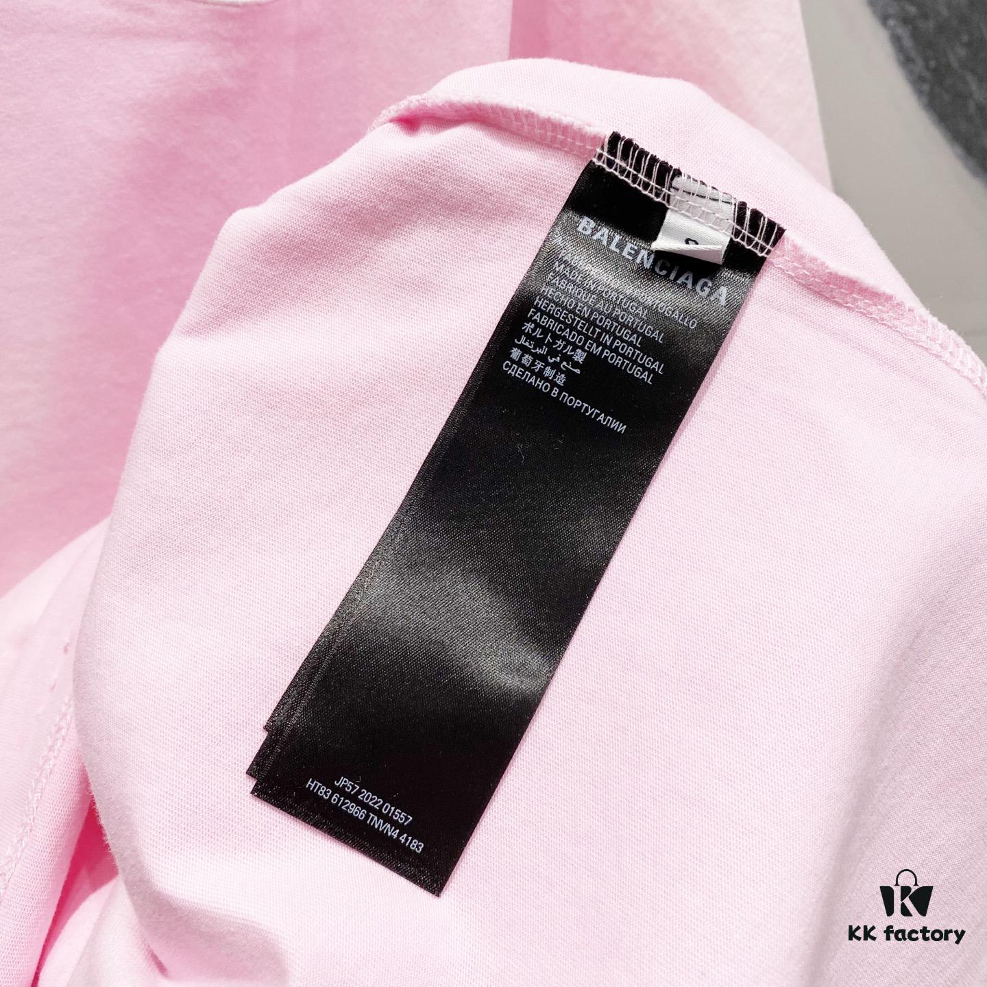 BALENCIAGA 320g Washed Short Sleeve T-Shirt with Wavy Coca-Cola Embroidery and Logo Design