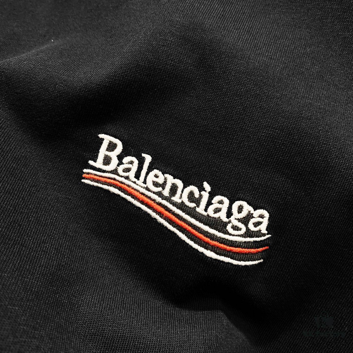 BALENCIAGA 320g Washed Short-Sleeve T-Shirt with Wavy Coke Embroidery and Logo Design
