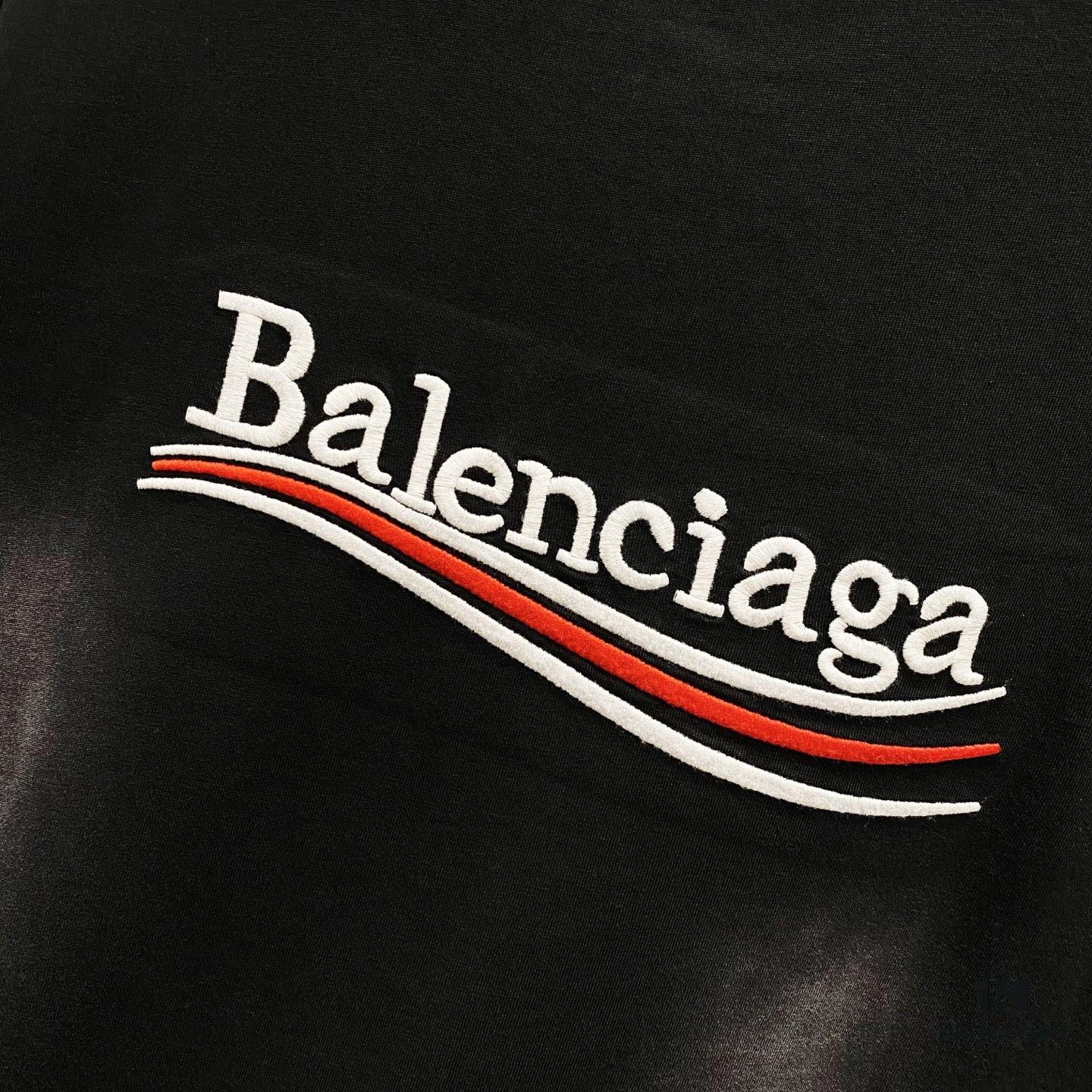 BALENCIAGA 320g Washed Short-Sleeve T-Shirt with Wavy Coke Embroidery and Logo Design