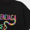 BALENCIAGA* Balenciaga* Loose Fit Printed Logo Short Sleeve T-Shirt for Spring and Summer, Stylish Crew Neck Unisex Cotton Tee