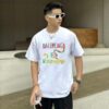 BALENCIAGA*Balenciaga* Loose Fit Printed Logo Short Sleeve T-Shirt for Spring and Summer