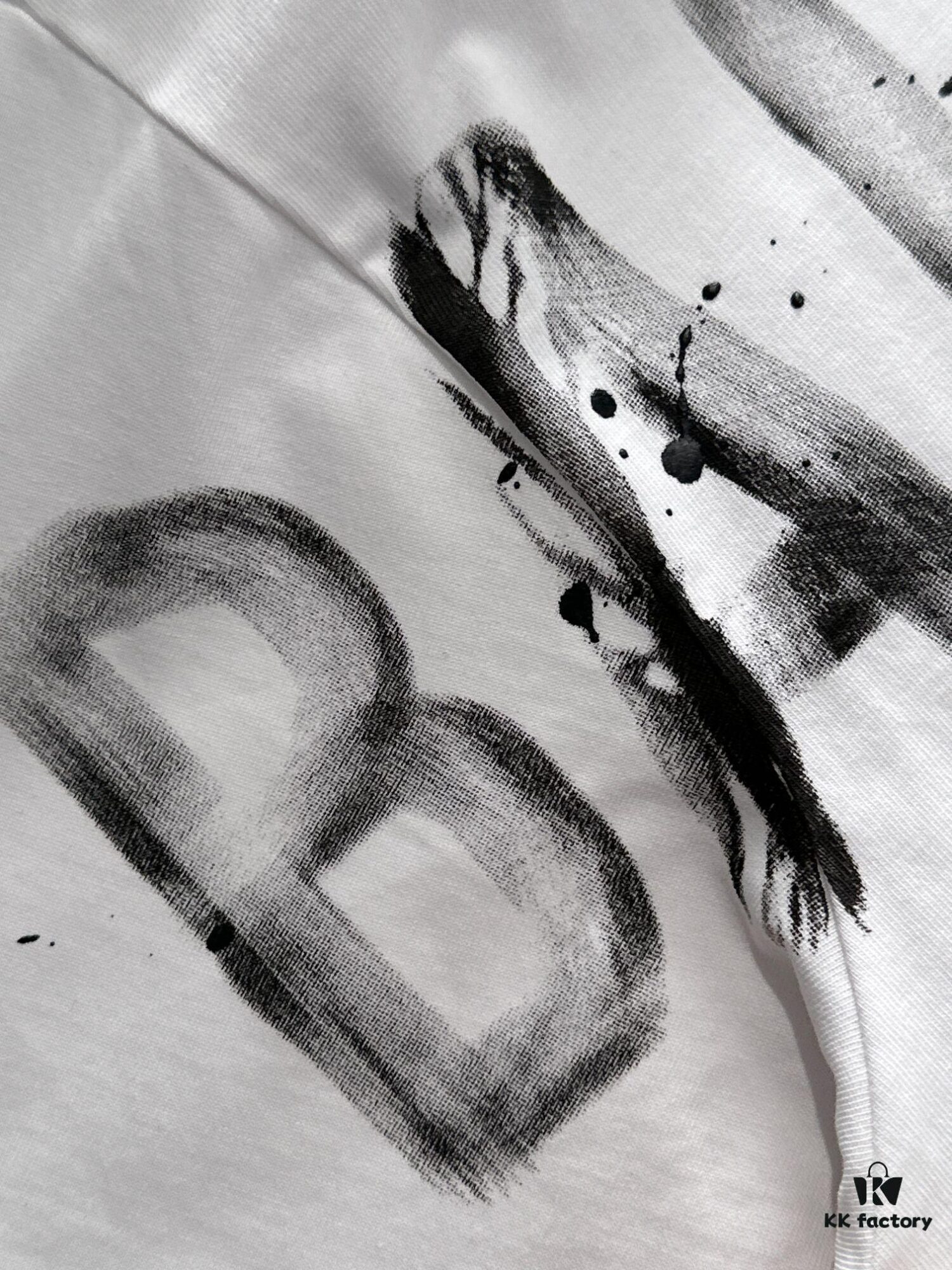 Balenciaga 2025 Spring and Summer New Arrival - High-Quality Cotton T-Shirt with Classic Double B Hand-Painted Style Print