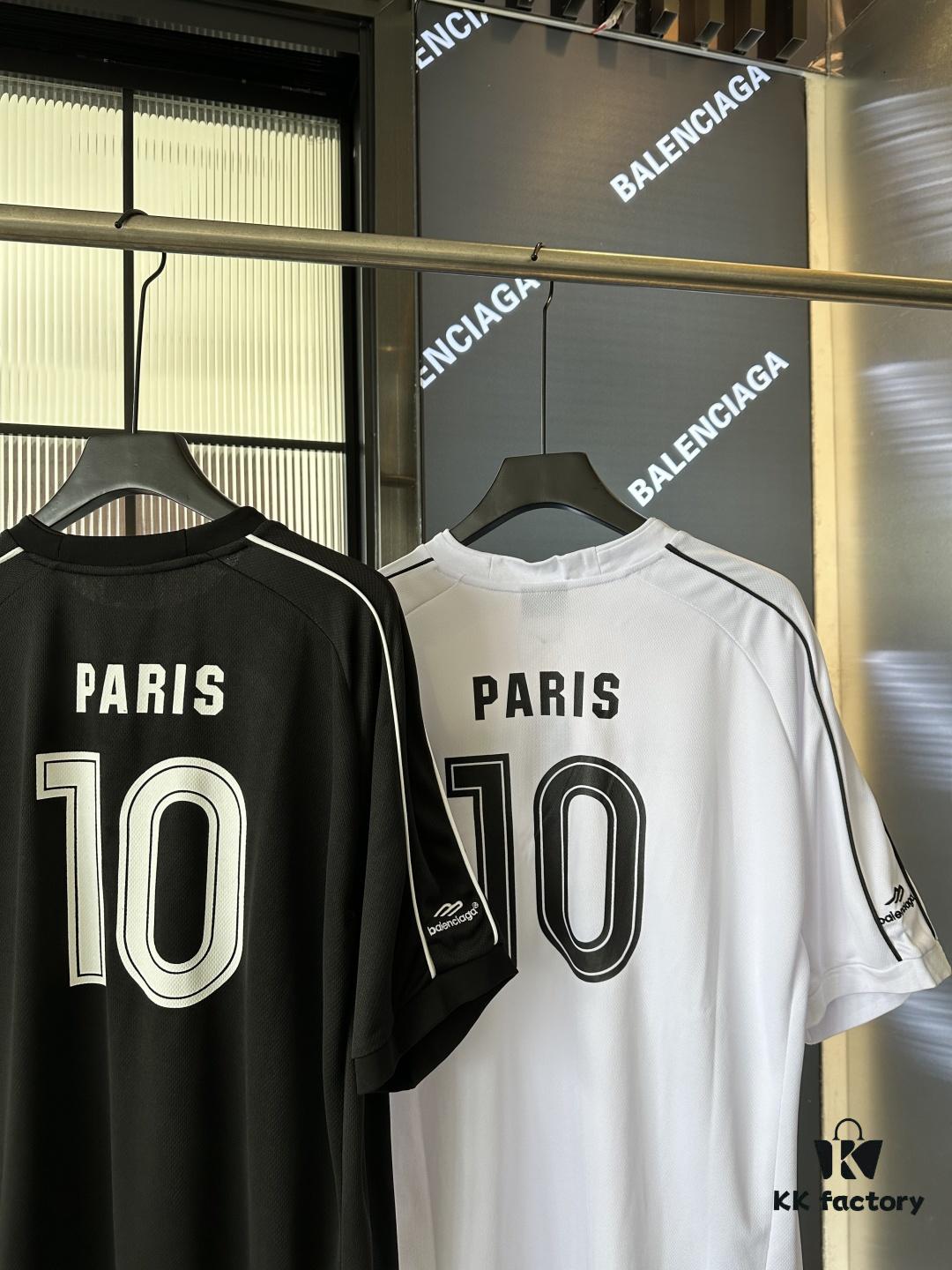 Top Version (Different from Standard Stock) Balenciaga/25SS Paris Fashion Week Manchester United Collaborative Football 10 Number Embroidered Print Short Sleeve T-Shirt