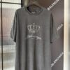 Balenciaga Crown BB Logo Rhinestone Embellished Distressed Washed T-Shirt, Premium Version (Different from Standard Stock), 250g Fabric with Multi-Tear and Cut-Out Wash Treatment, Imported Australian Rhinestones, Heat-Pressed for Durability, High Shine, Loose Fit Unisex Design