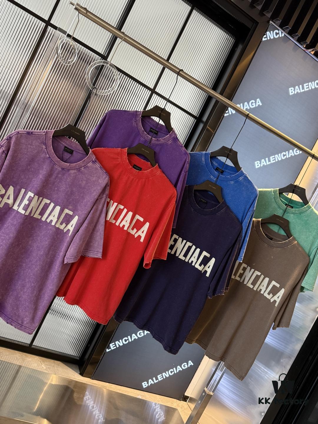 Top-Tier Version Balenciaga Masking Tape Yellow Tape Snowflake Unisex Short Sleeve T-Shirt