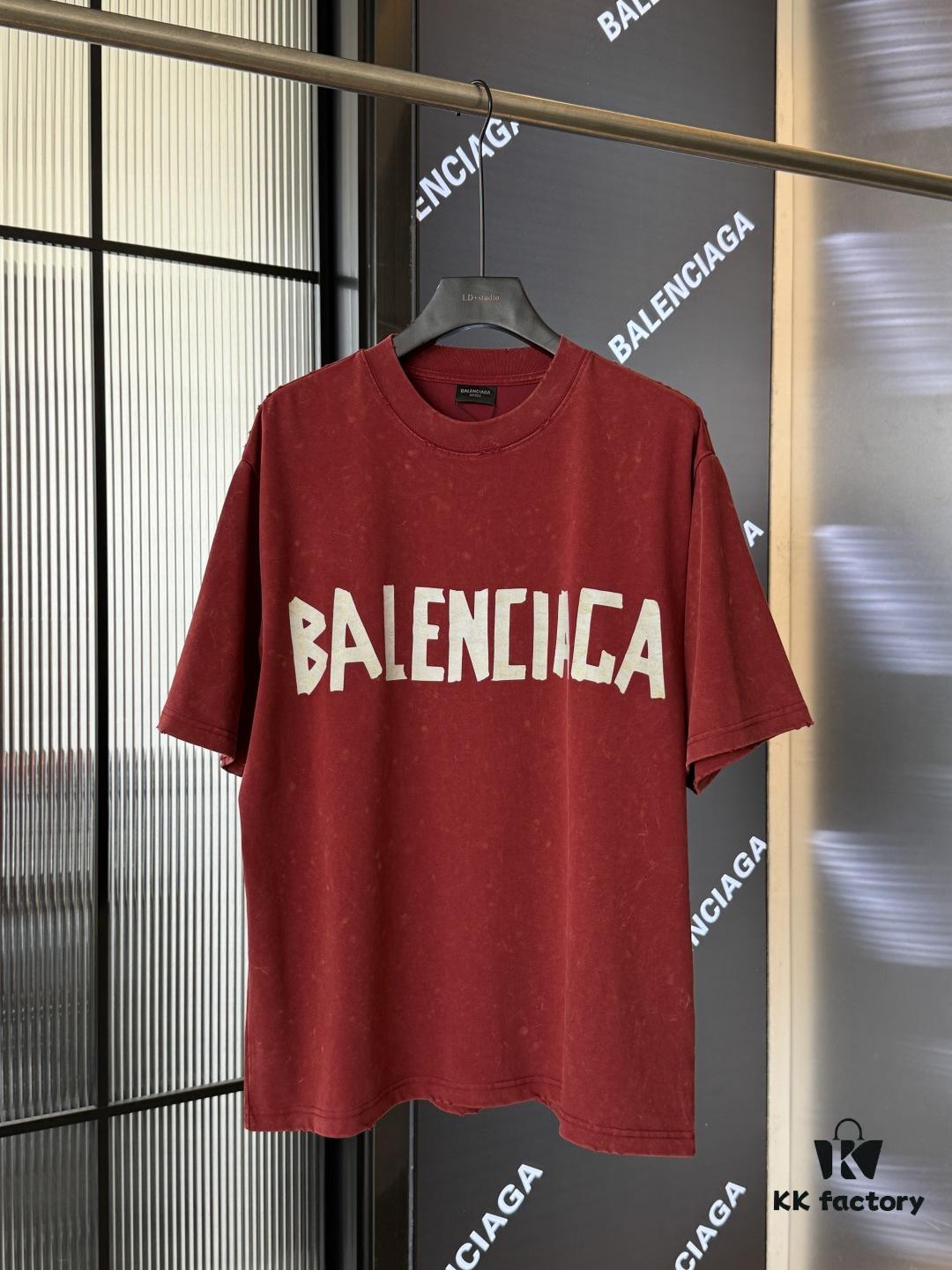 Balenciaga Top Version Washi Tape Yellow Tape Snowflake Unisex Short Sleeve T-Shirt