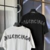 Balenciaga 25SS New Arrival Letter Tape Print Distressed Washed Ripped Unisex Cotton Oversized Short Sleeve T-Shirt (Top-Tier Version, Distinguished from Standard Market Goods)