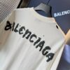 Balenciaga 25SS New Arrival Letter Tape Print Distressed Washed Ripped Unisex Cotton Oversized Short Sleeve T-Shirt (Top-Tier Version, Distinguished from Standard Market Goods)