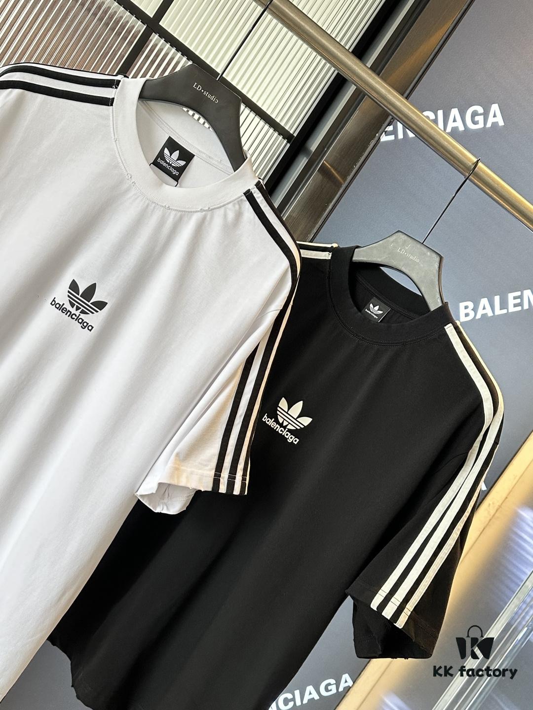 Balenciaga x Three Leaves Collaboration Logo Embellished Heavyweight T-Shirt (Top Version, Distinguished from Standard Stock)