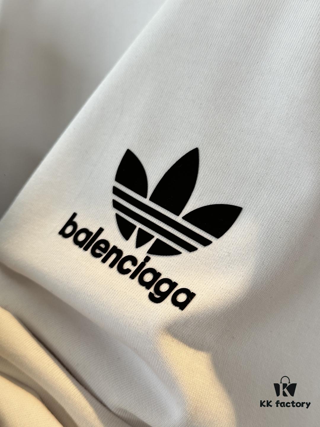 Balenciaga x Three Leaves Collaboration Logo Embellished Heavyweight T-Shirt (Top Version, Distinguished from Standard Stock)