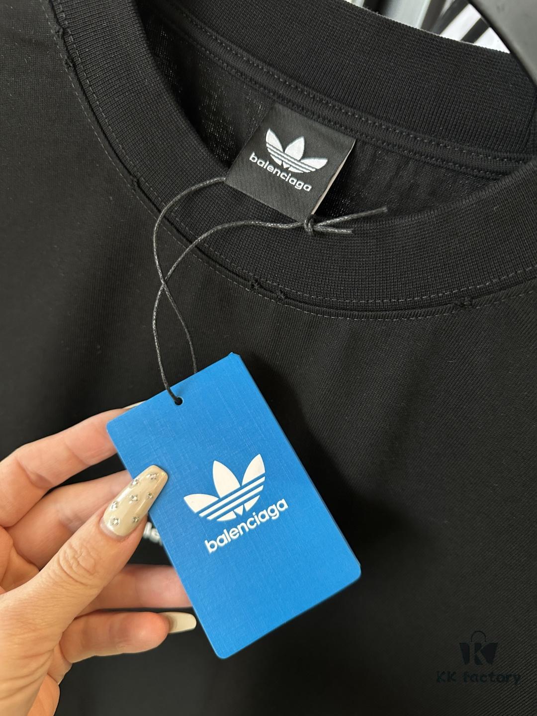 Balenciaga x Three Leaves Collaboration Logo Embellished Heavyweight T-Shirt (Top Version, Distinguished from Standard Stock)