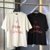 2025SS Balenciaga LIPSTICK VALENTINES Oversized Heavy Washed Distressed Short Sleeve T-Shirt (Top-Tier Version, Distinguished from Standard Market Copies)