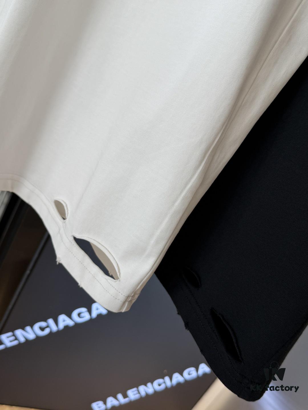 2025SS Balenciaga LIPSTICK VALENTINES Oversized Heavy Washed Distressed Short Sleeve T-Shirt (Top-Tier Version, Distinguished from Standard Market Copies)