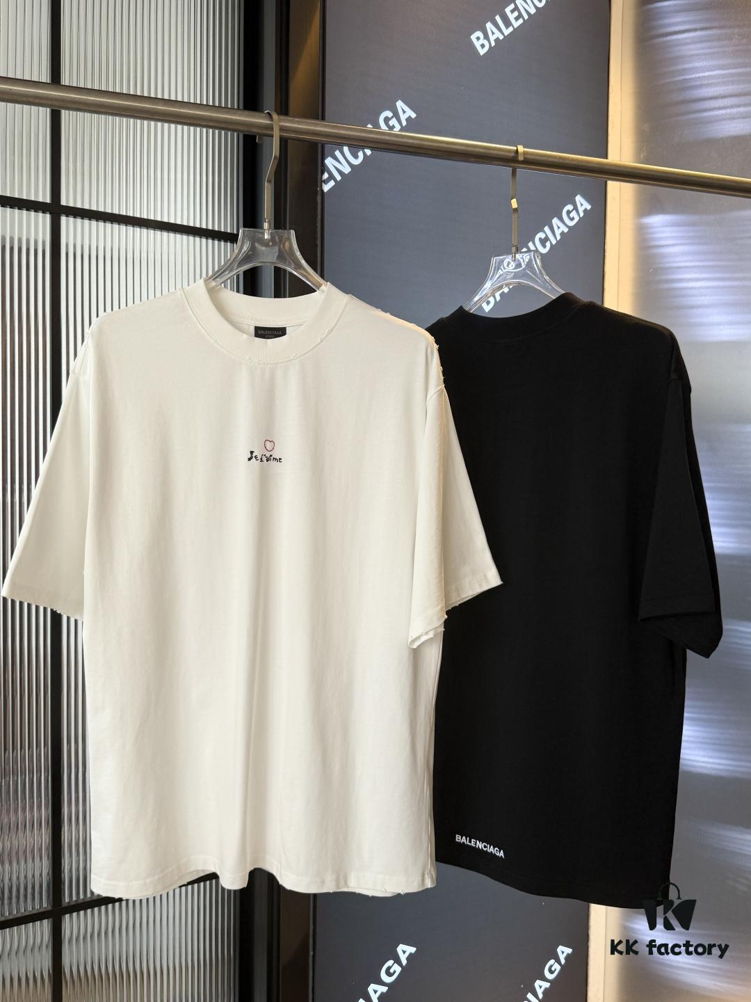 25SS Balenciaga Valentine's Day Limited Edition Embroidered Heart Couple T-Shirt (Valentine's 520 Qixi Essential)