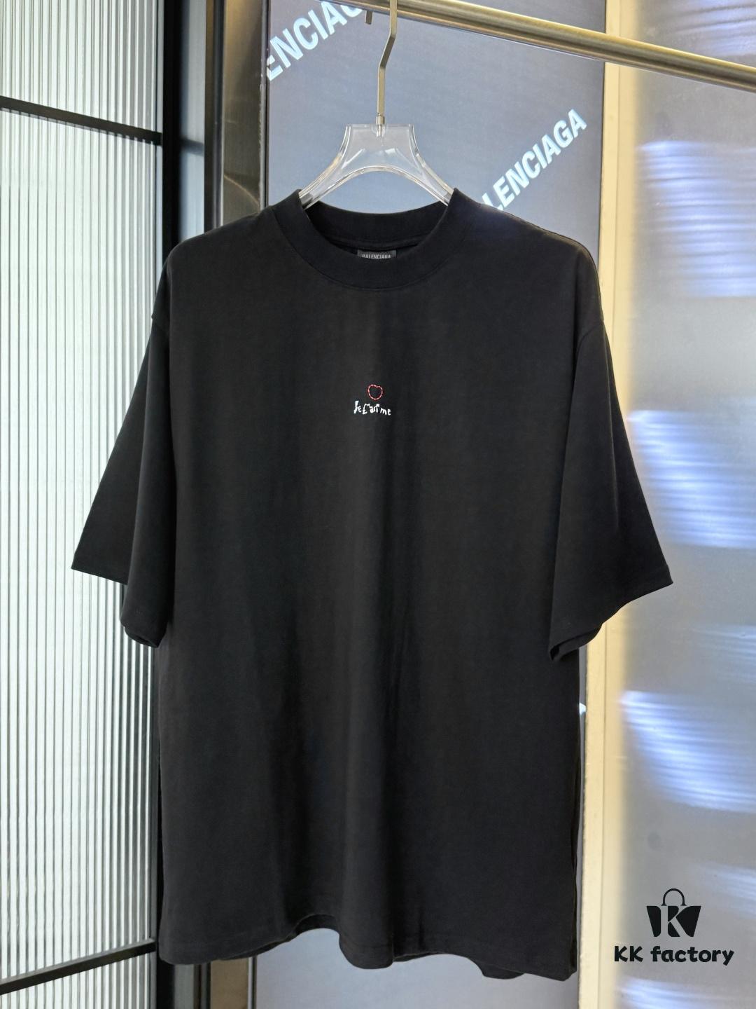 25SS Balenciaga Valentine's Day Limited Edition Embroidered Heart Couple T-Shirt (Valentine's 520 Qixi Essential)