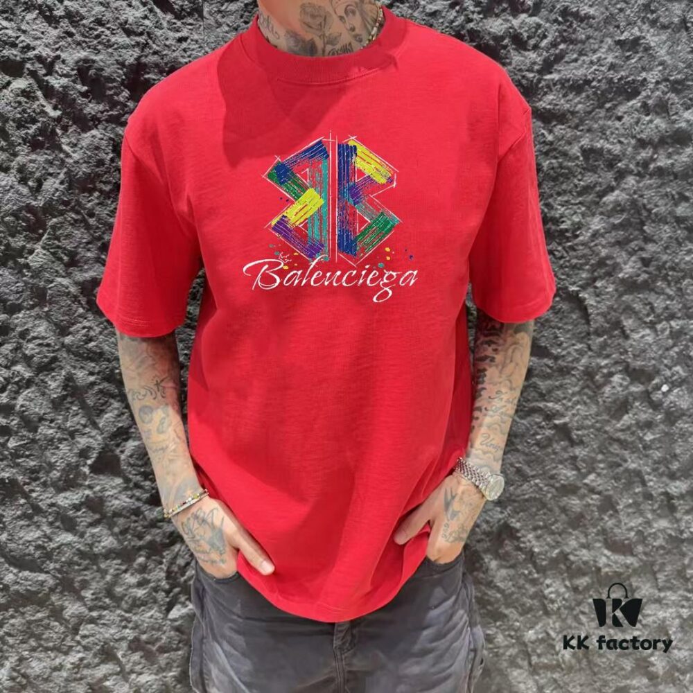 BALEN Paris 25SS New Arrival Designer Graphic Short Sleeve T-Shirt, Round Neck, Premium 300g Cotton, Oversized Drop Shoulder Fit, Fashionable Unisex Tee