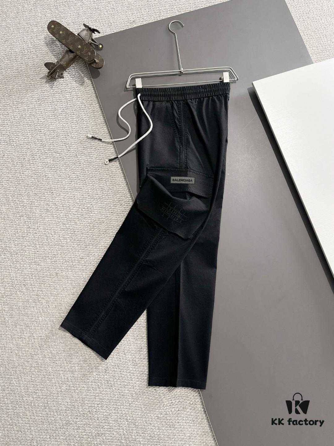 Balenciaga 2025 Spring/Summer New Elastic Waist Casual Pants, Lightweight Custom Counter Fabric, Highly Breathable and Comfortable, Exquisite Details, Brand-Inspired Design Concept Reflecting High Quality, Soft and Smooth Touch