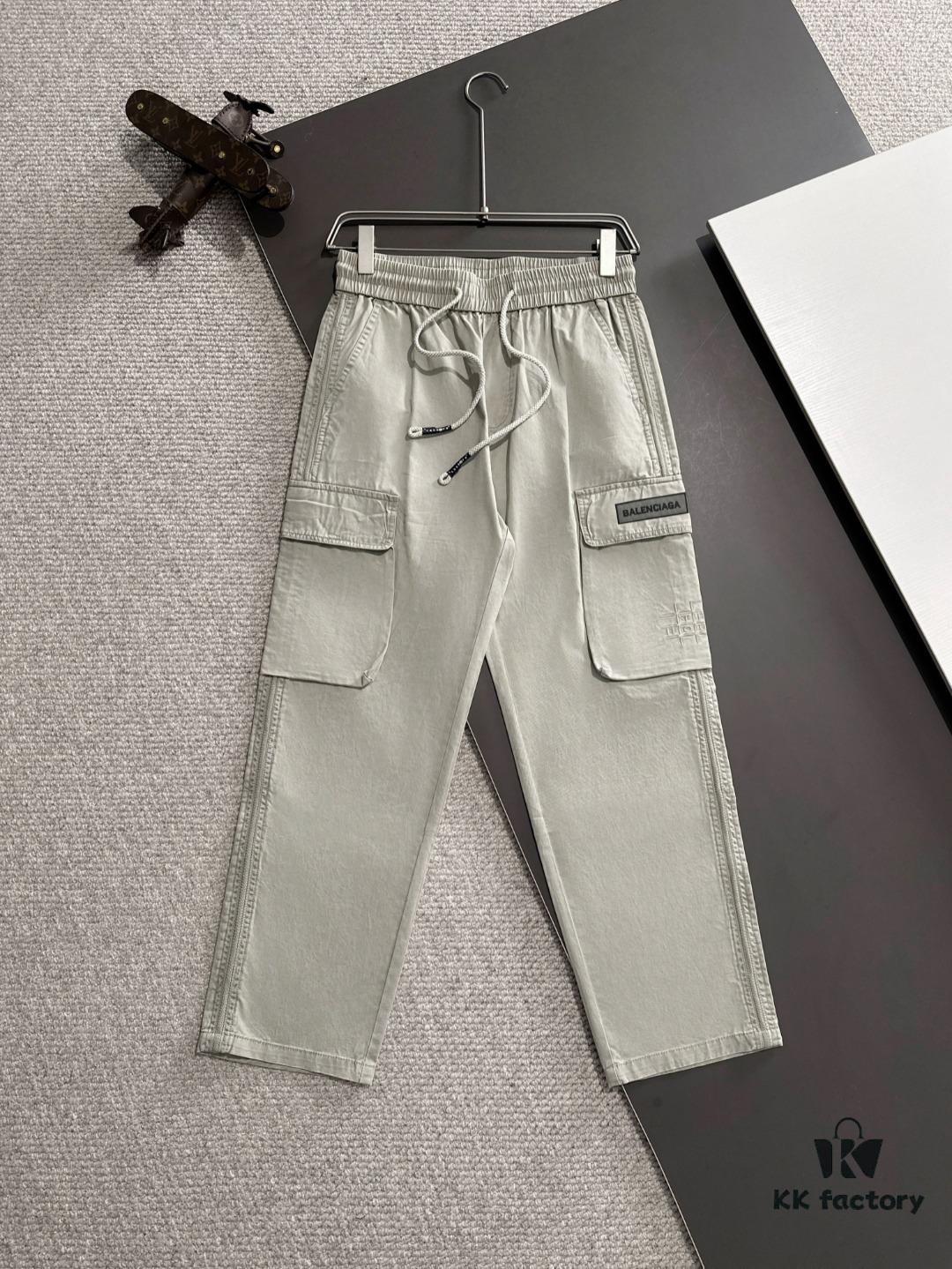 Balenciaga 2025 Spring/Summer New Elastic Waist Casual Pants, Lightweight Custom Counter Fabric, Highly Breathable and Comfortable, Exquisite Details, Brand Design Concept Reflecting High Quality, Soft and Smooth Touch