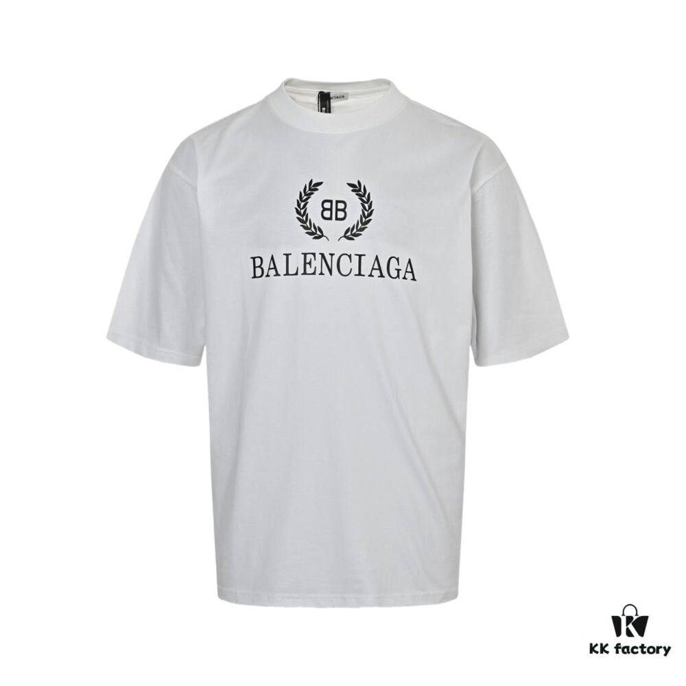 Balenciaga Wheat Logo Print Short-Sleeve T-Shirt
