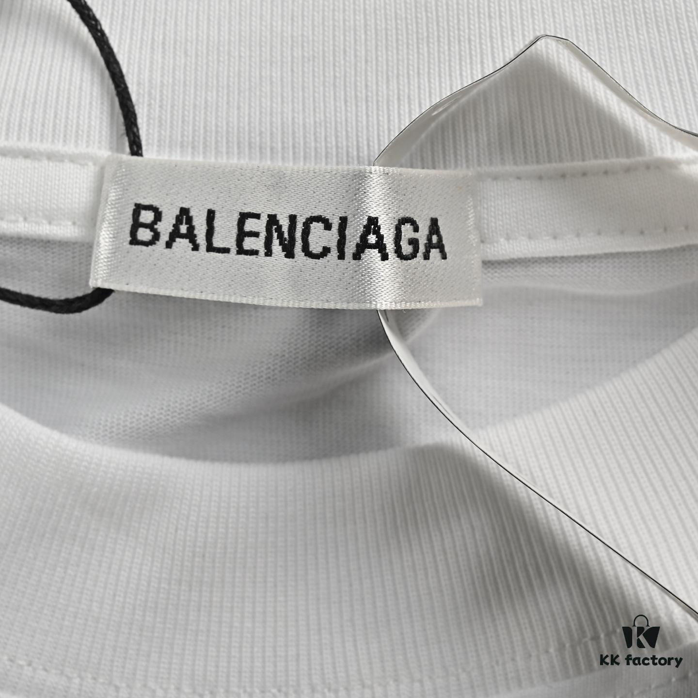 Balenciaga Wheat Logo Print Short-Sleeve T-Shirt