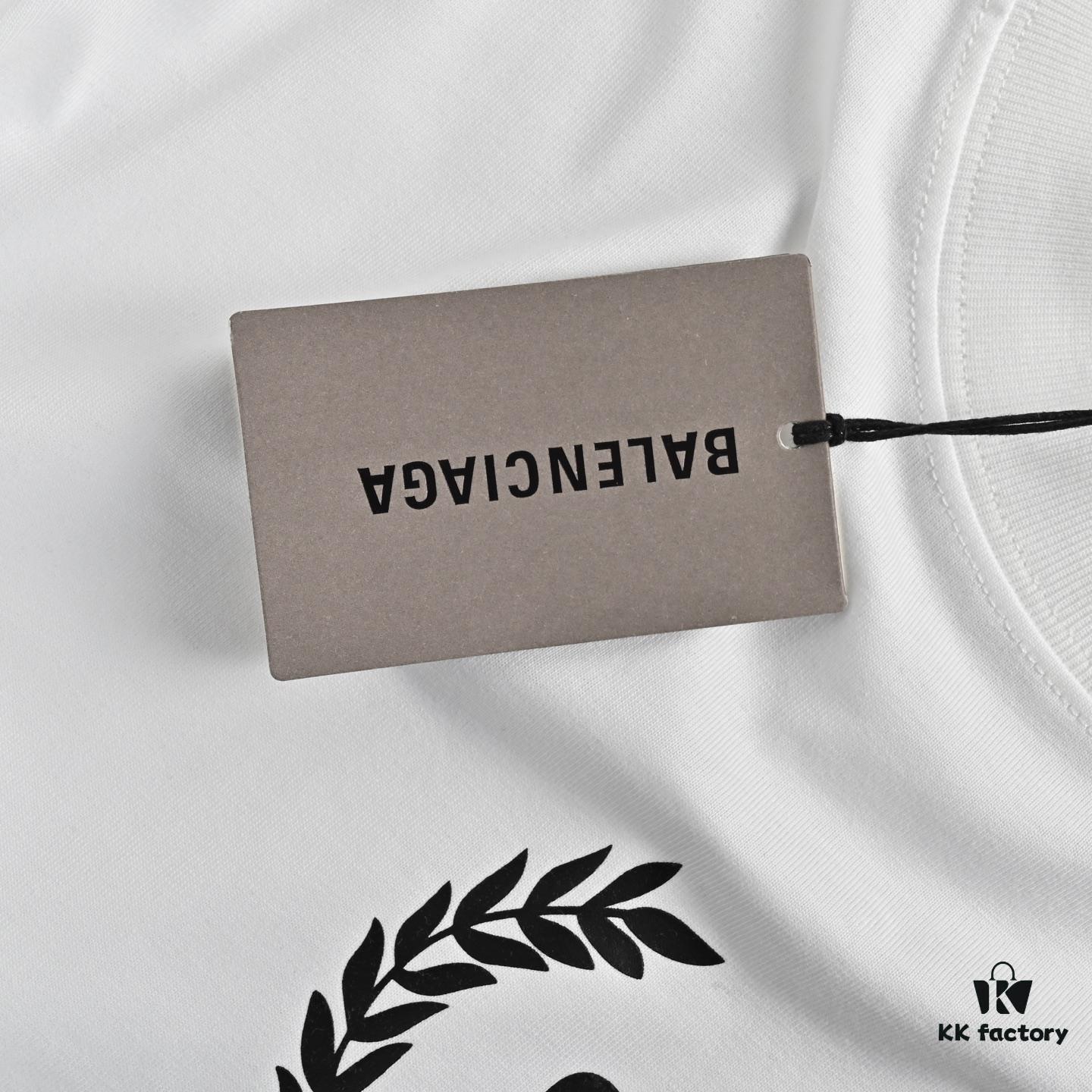 Balenciaga Wheat Logo Print Short-Sleeve T-Shirt