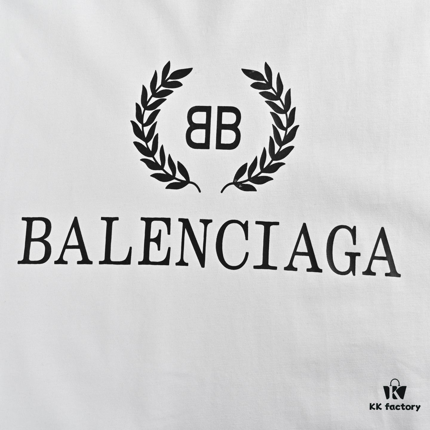 Balenciaga Wheat Logo Print Short-Sleeve T-Shirt