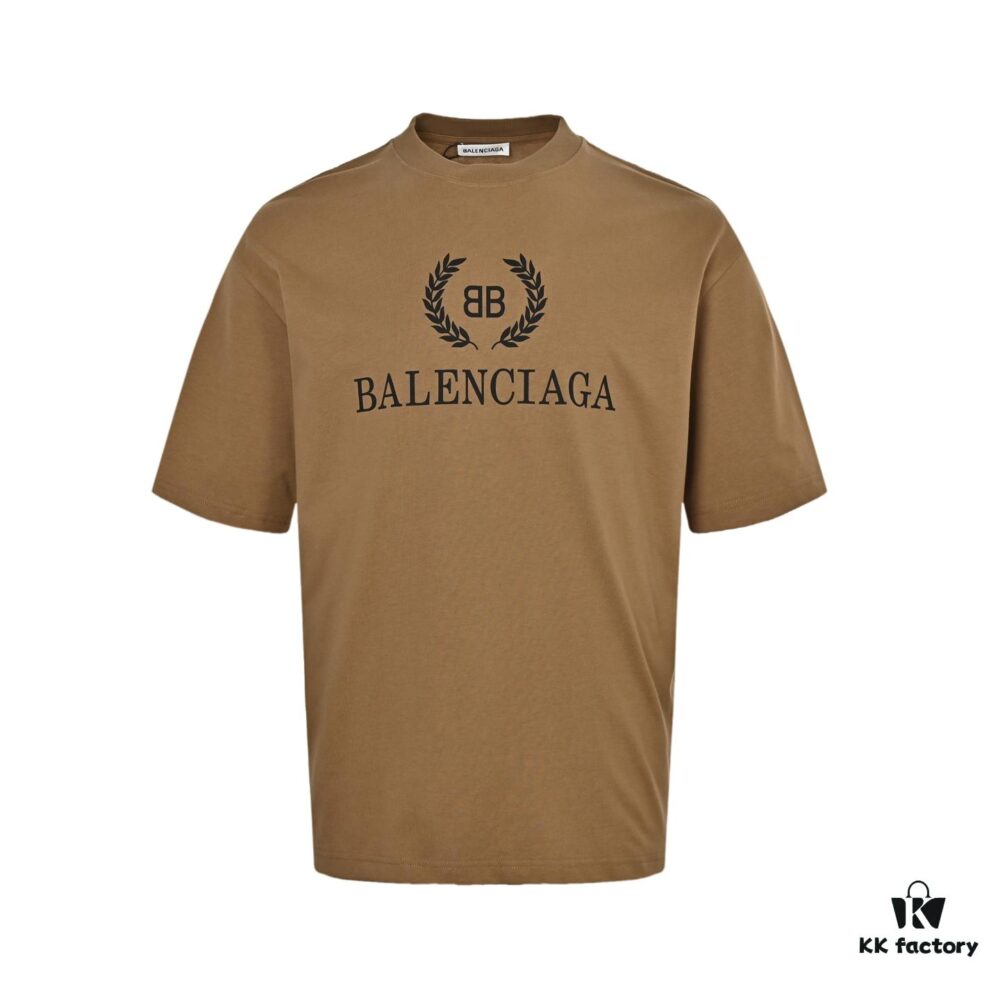 Balenciaga Wheat Logo Print Short-Sleeve T-Shirt