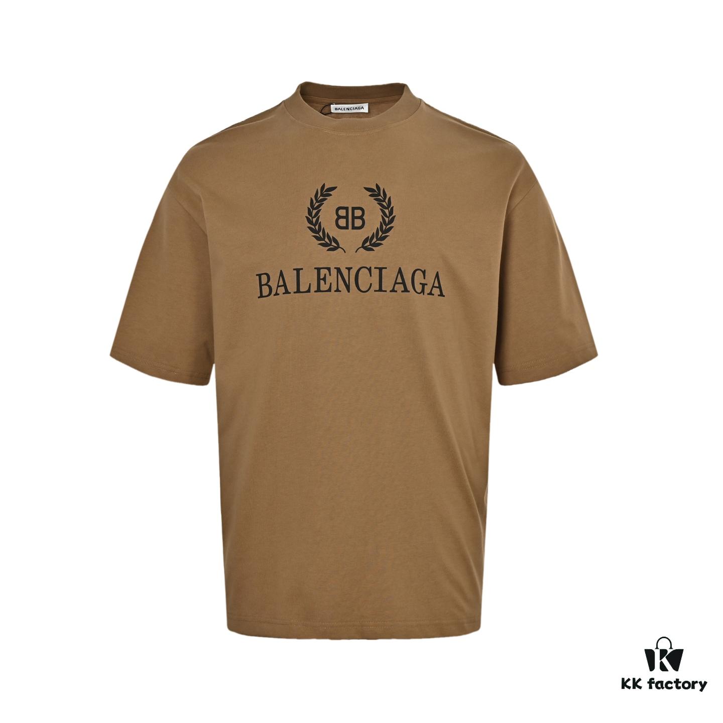 Balenciaga Wheat Logo Print Short-Sleeve T-Shirt