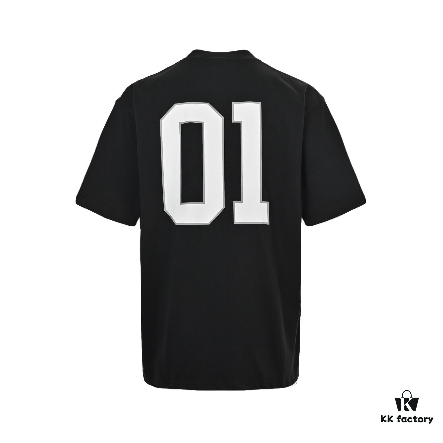 Balenciaga 25SS Basketball Embroidered No.1 Print Short Sleeve T-Shirt