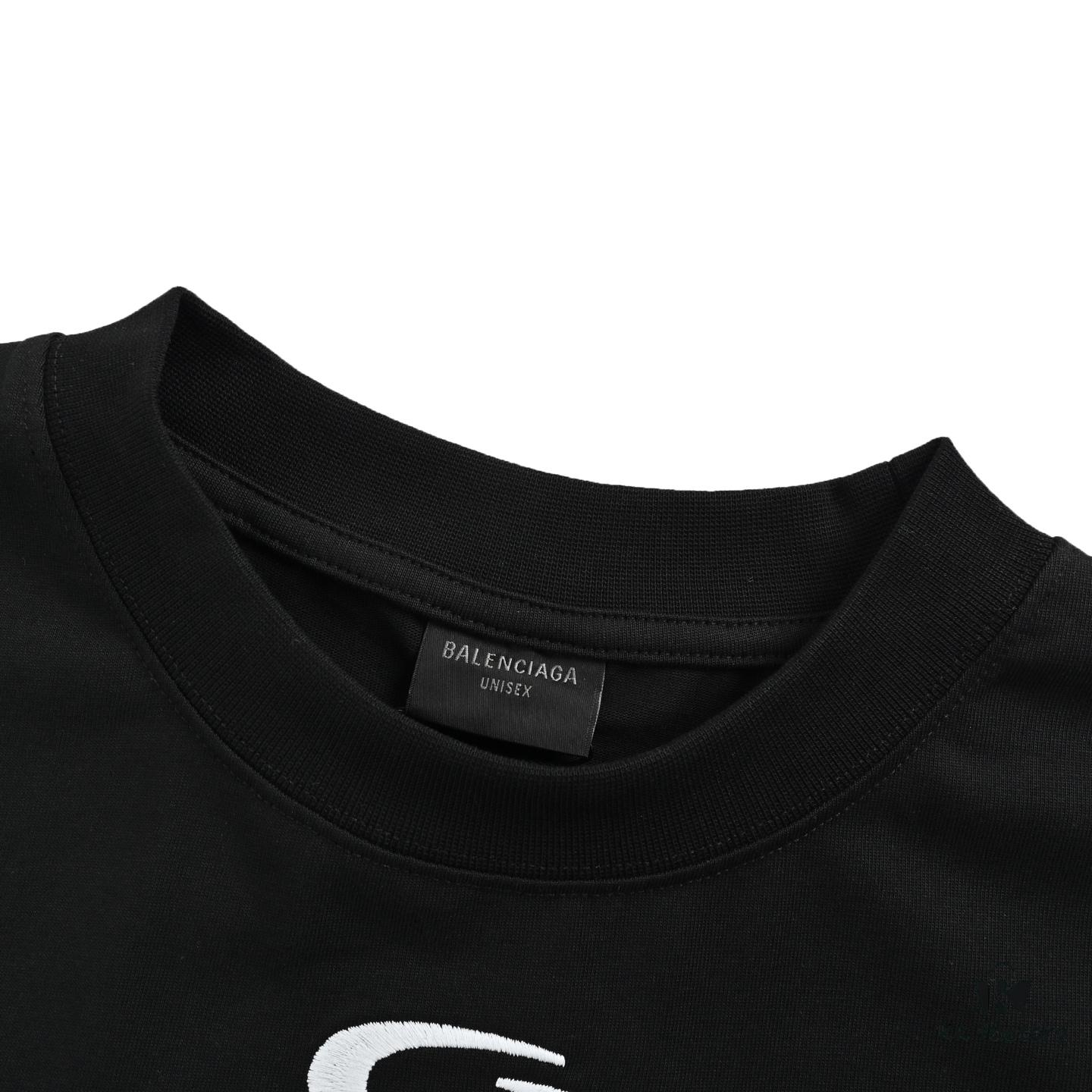 Balenciaga 25SS Basketball Embroidered No.1 Print Short Sleeve T-Shirt