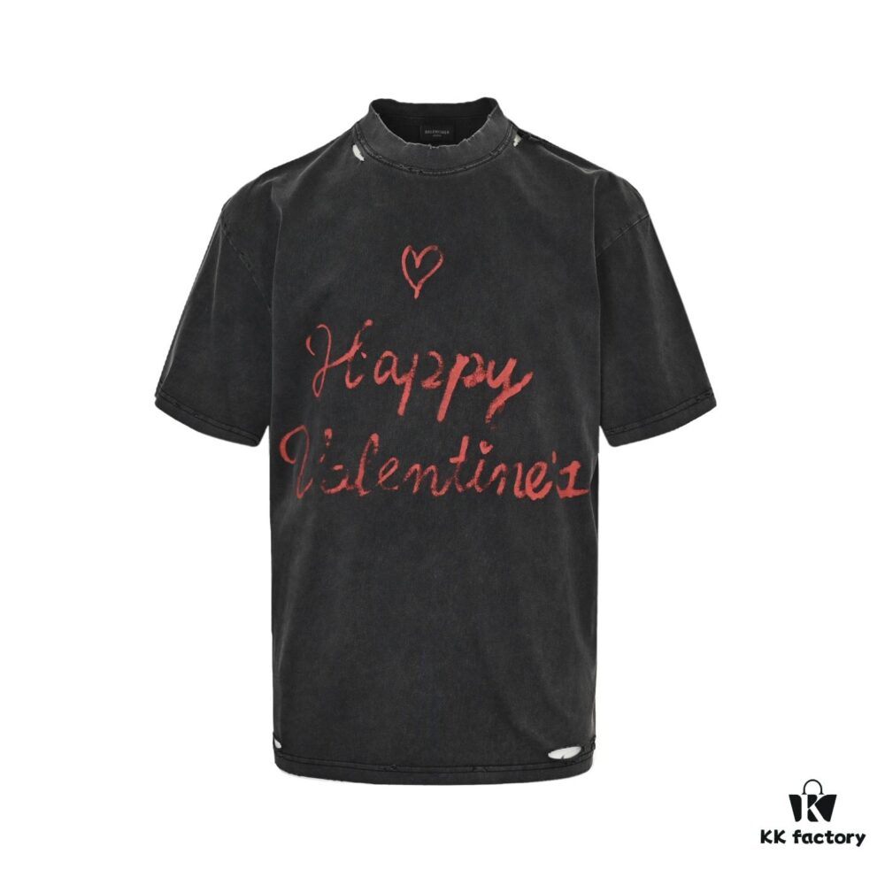 Balenciaga Valentine's Limited Edition Graffiti Heart Short-Sleeve T-Shirt