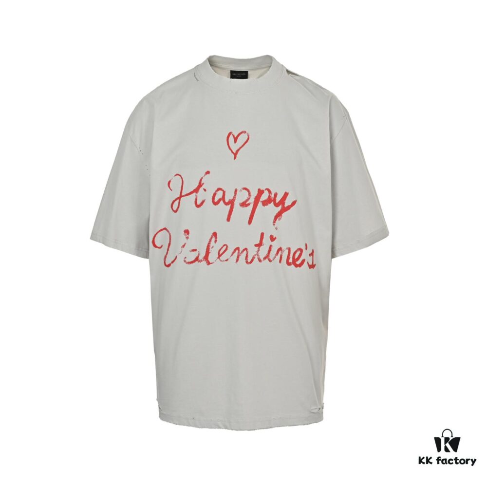 Balenciaga Valentine's Limited Edition Graffiti Heart Short-Sleeve T-Shirt