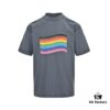 Balenciaga 24SS Reversed Rainbow Print Short Sleeve T-Shirt