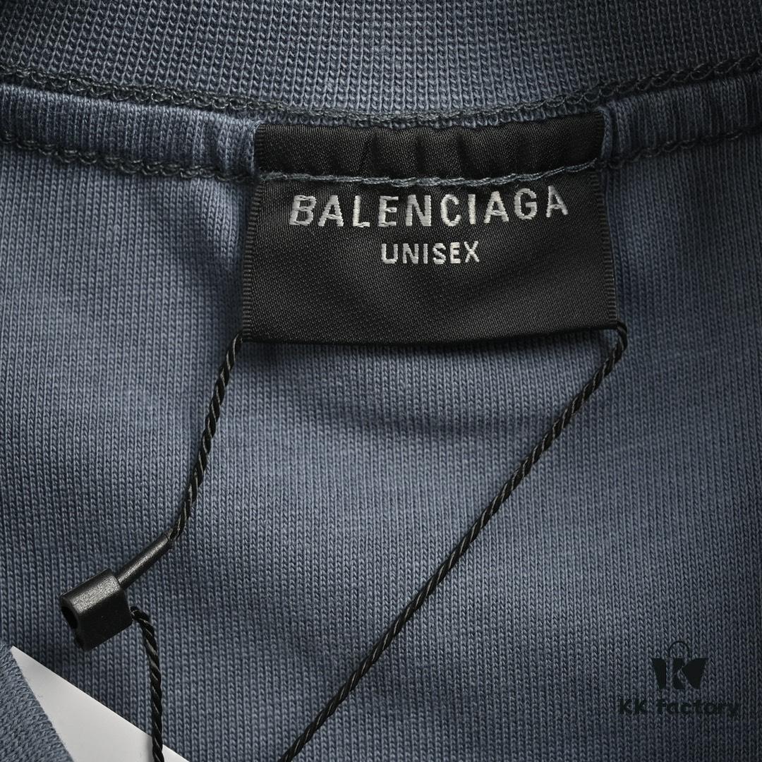 Balenciaga 24SS Reversed Rainbow Print Short Sleeve T-Shirt