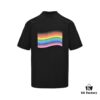 Balenciaga 24SS Reversed Rainbow Print Short-Sleeve T-Shirt