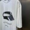 25SS Paris 360 Sunglasses Pattern Short-Sleeve T-Shirt, Grey-White Colorway, Unisex Design, Full Size In Stock