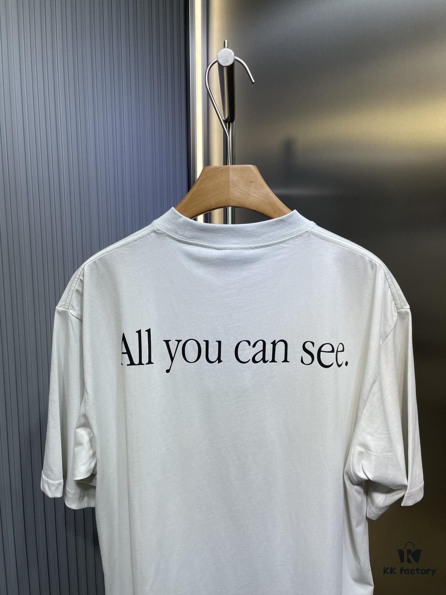 25SS Paris 360 Sunglasses Pattern Short-Sleeve T-Shirt, Grey-White Colorway, Unisex Design, Full Size In Stock