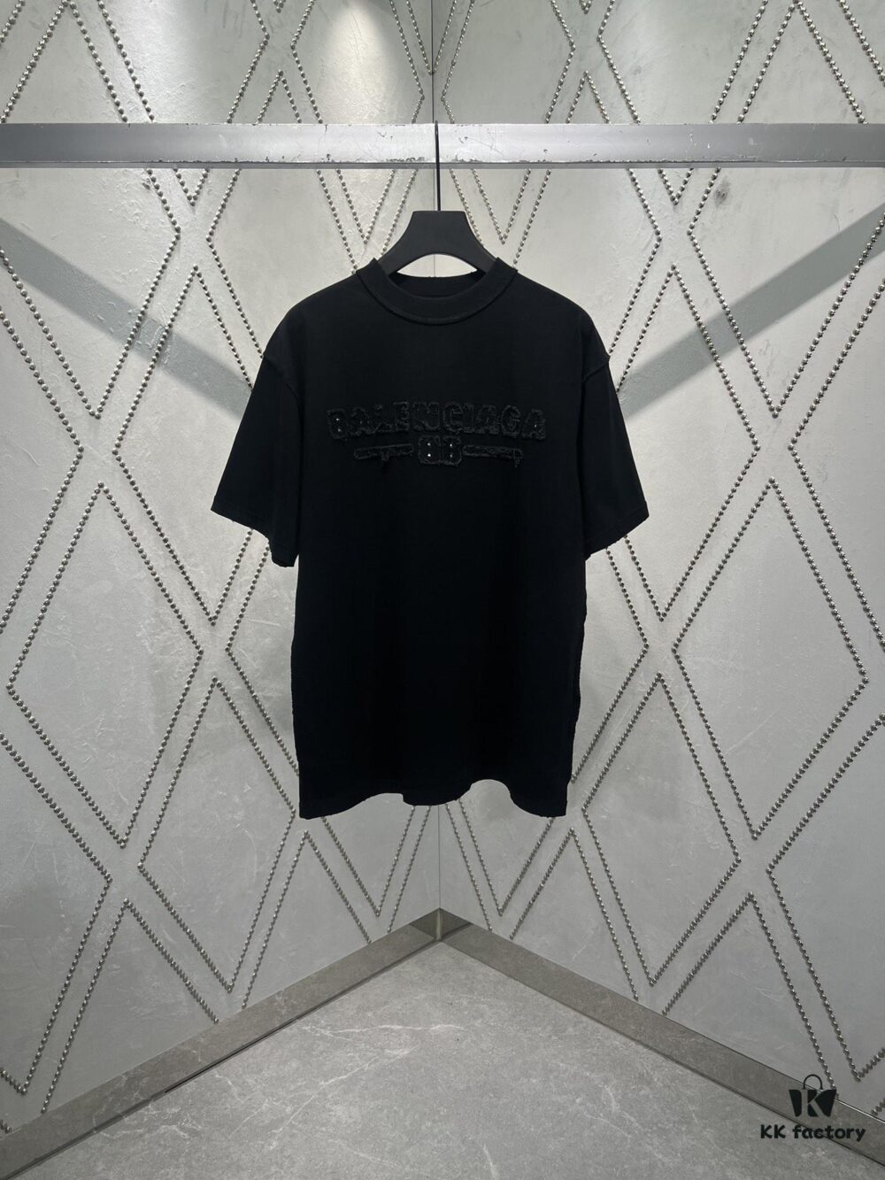 Paris 25ss New Arrival Inside-Out Washed Black Vintage Poplin Knit T-Shirt, Medium Fit