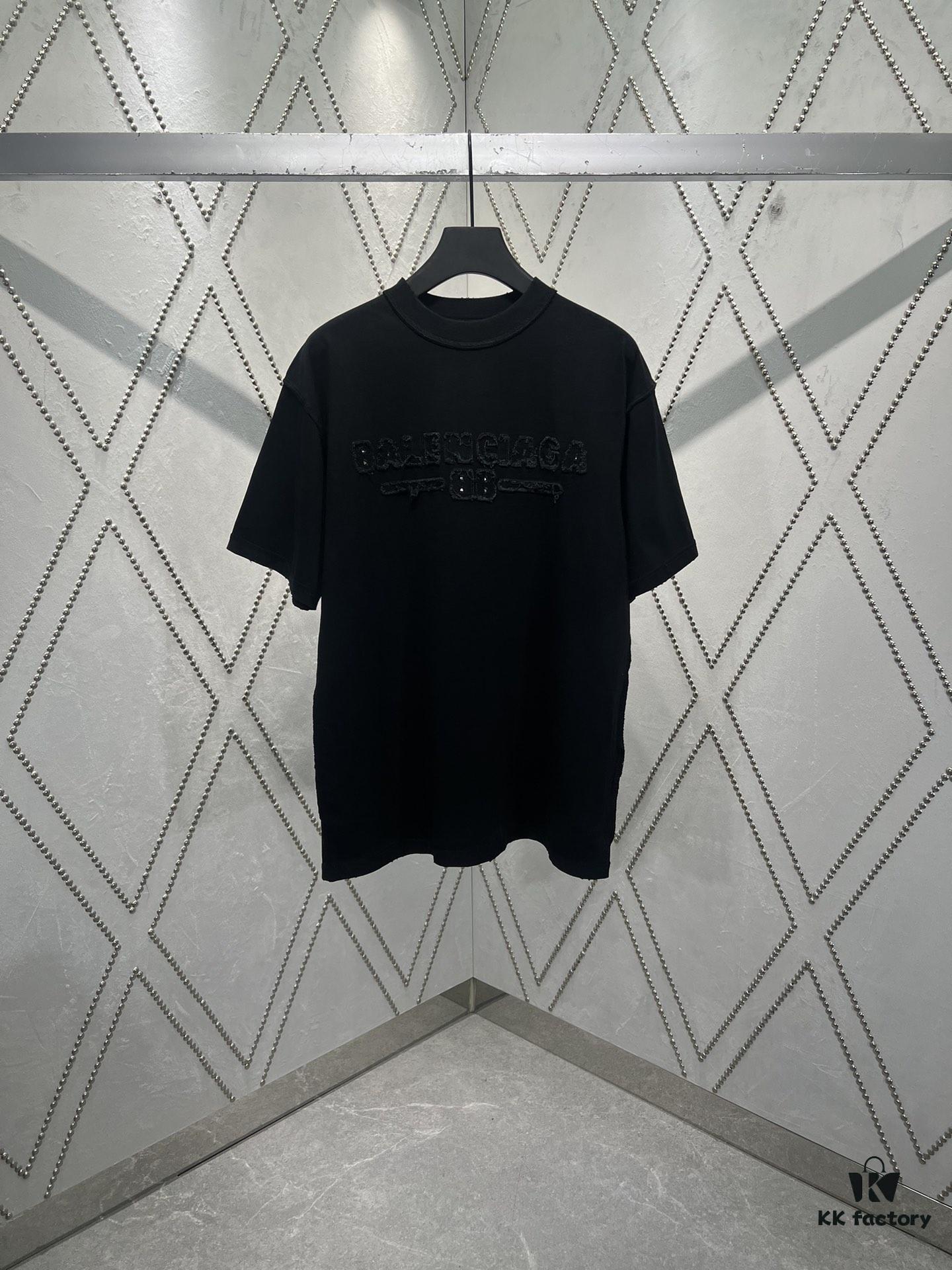 Paris 25ss New Arrival Inside-Out Washed Black Vintage Poplin Knit T-Shirt, Medium Fit