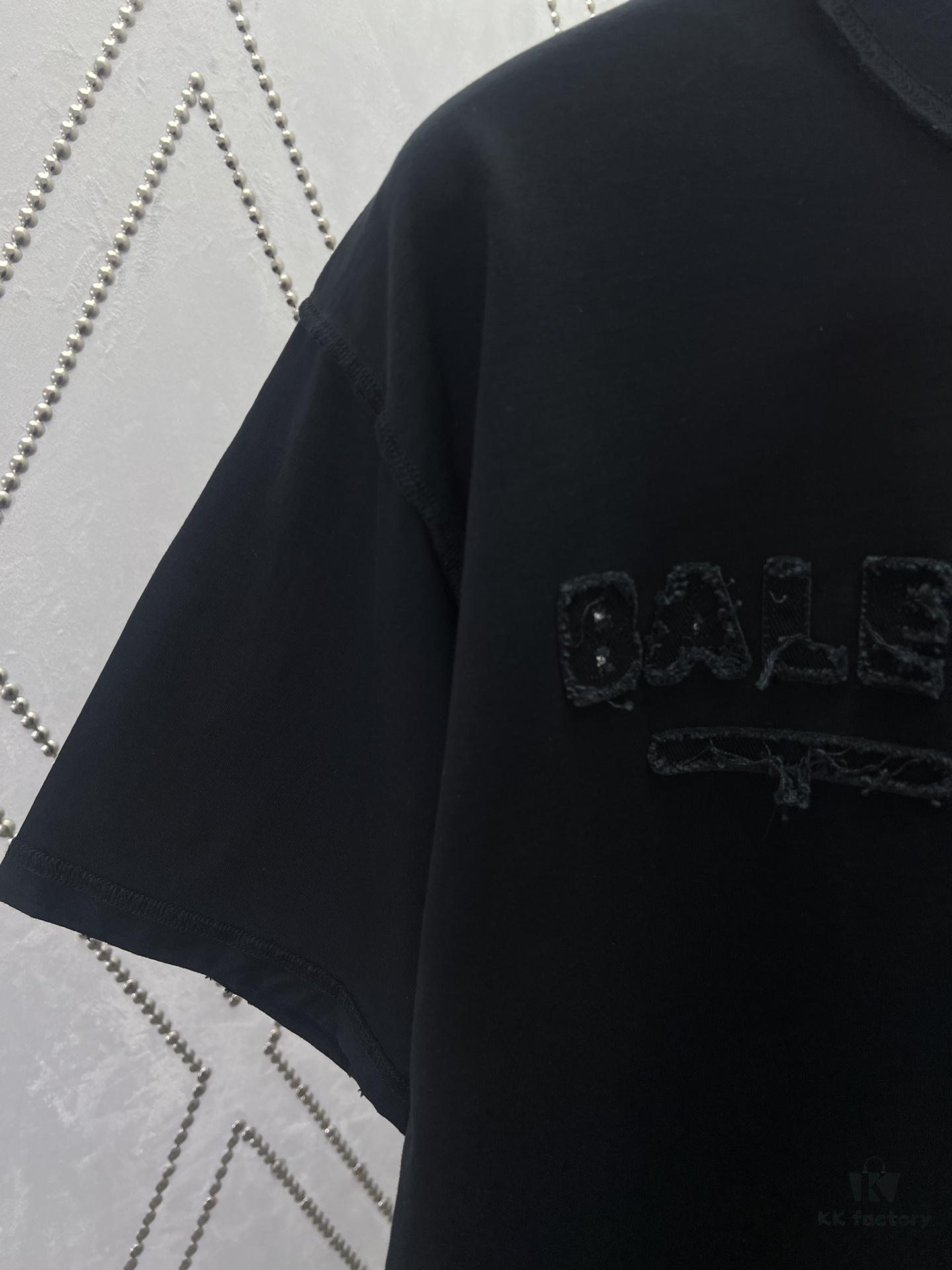 Paris 25ss New Arrival Inside-Out Washed Black Vintage Poplin Knit T-Shirt, Medium Fit