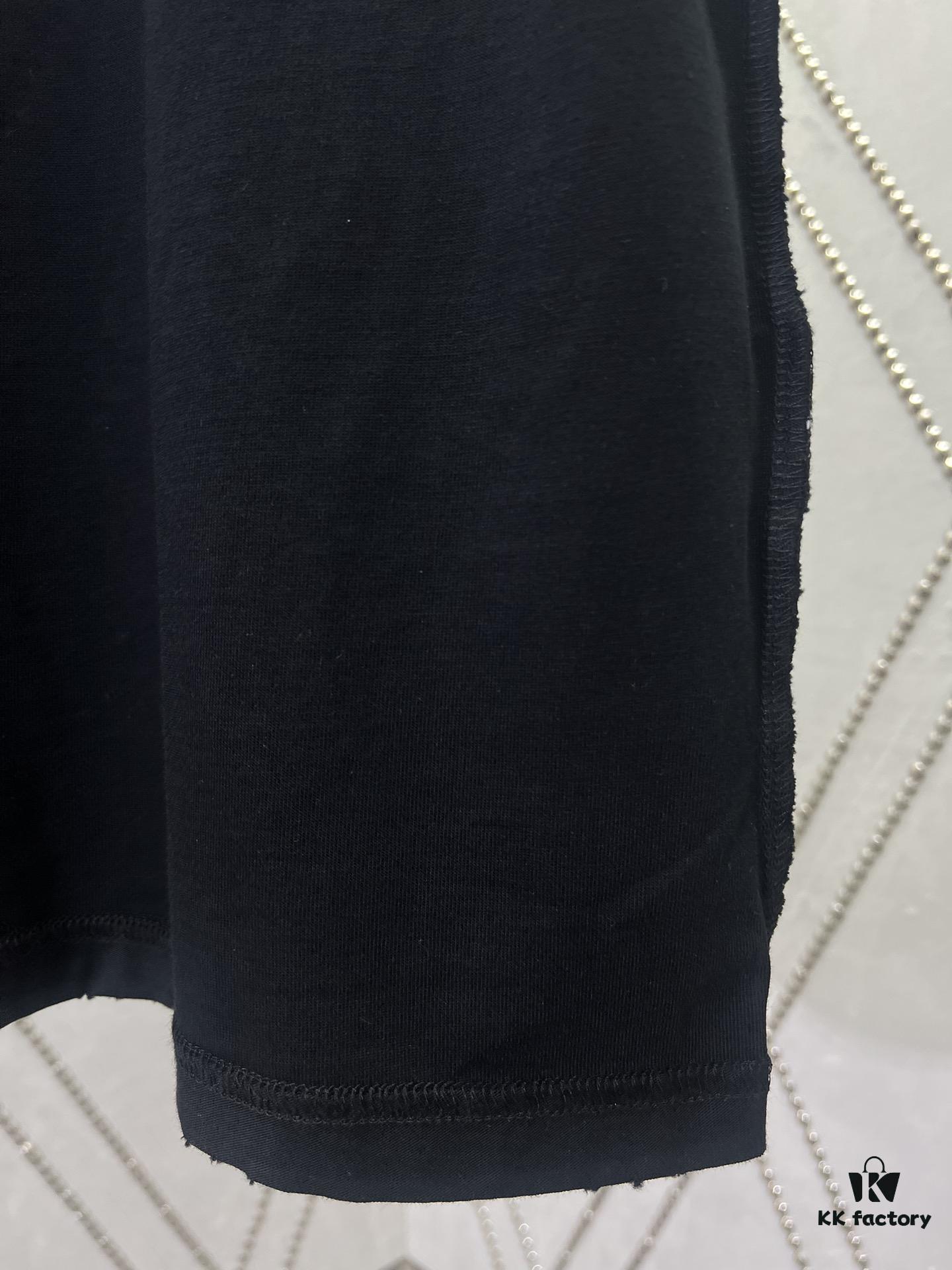 Paris 25ss New Arrival Inside-Out Washed Black Vintage Poplin Knit T-Shirt, Medium Fit