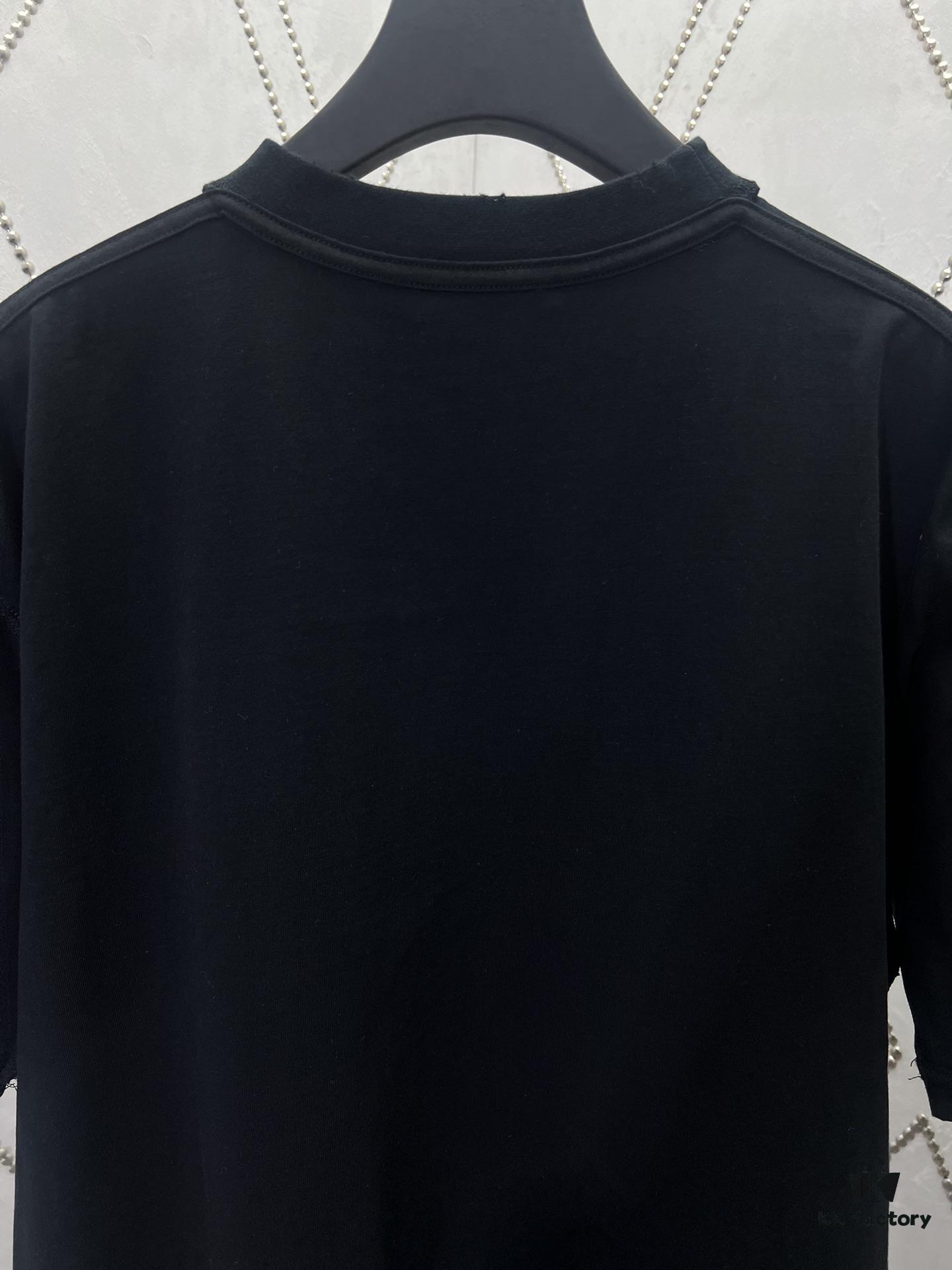 Paris 25ss New Arrival Inside-Out Washed Black Vintage Poplin Knit T-Shirt, Medium Fit