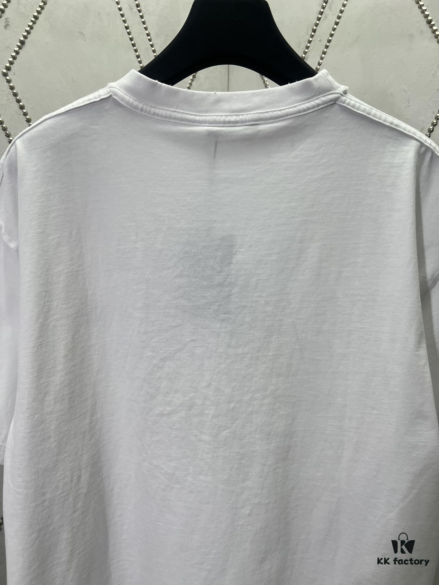 Paris 25SS New Arrival Inside-Out Washed Blue Vintage Plain Knit T-Shirt, Medium Fit