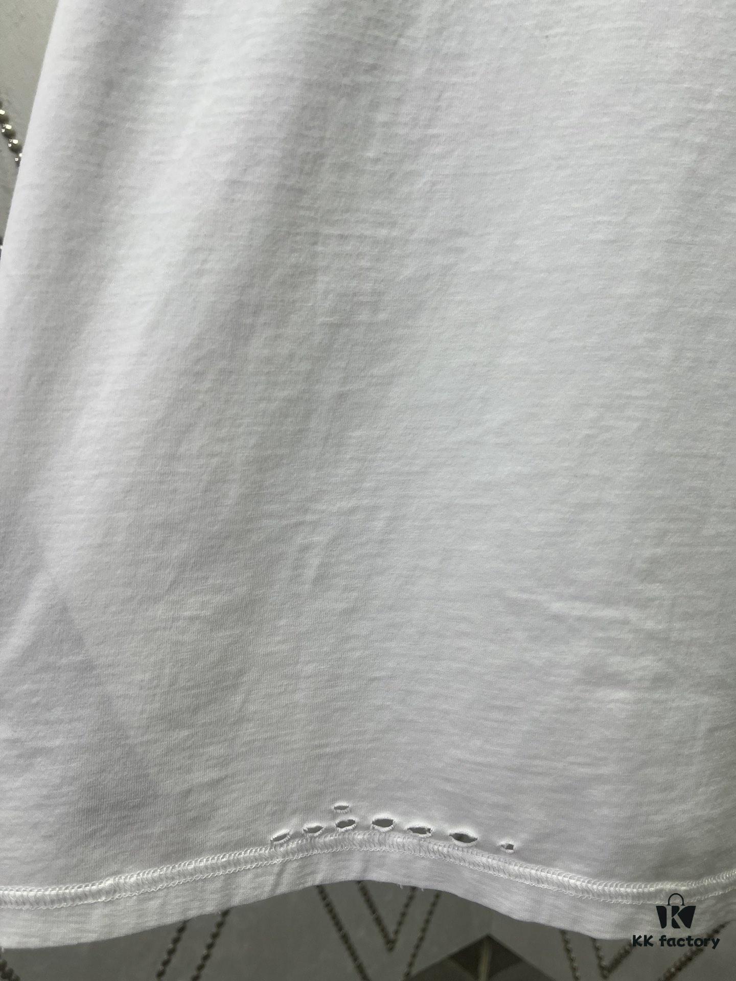 Paris 25SS New Arrival Inside-Out Washed Blue Vintage Plain Knit T-Shirt, Medium Fit