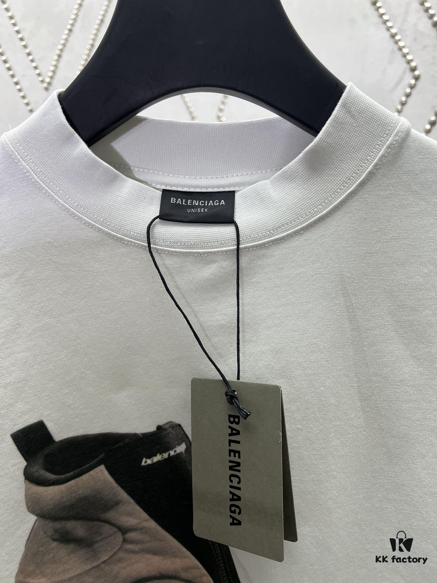 Paris 25ss New Arrival Basketball Sneaker Distressed Plain Knit Oversized T-Shirt