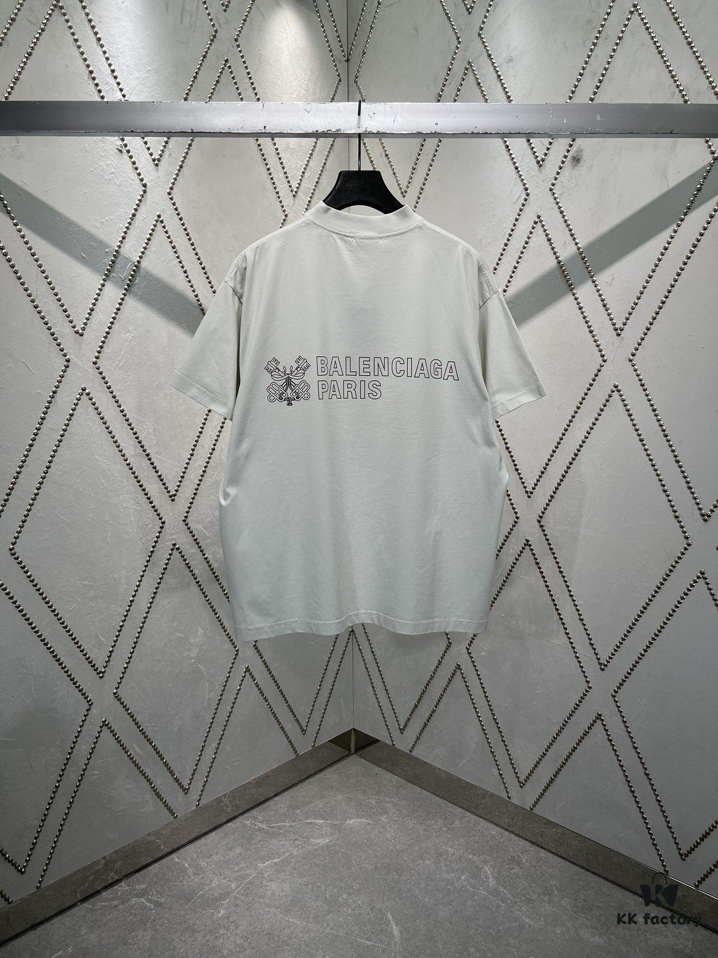 Paris 24SS New Arrival Round Letter Print Short Sleeve T-Shirt! High Version! Unisex