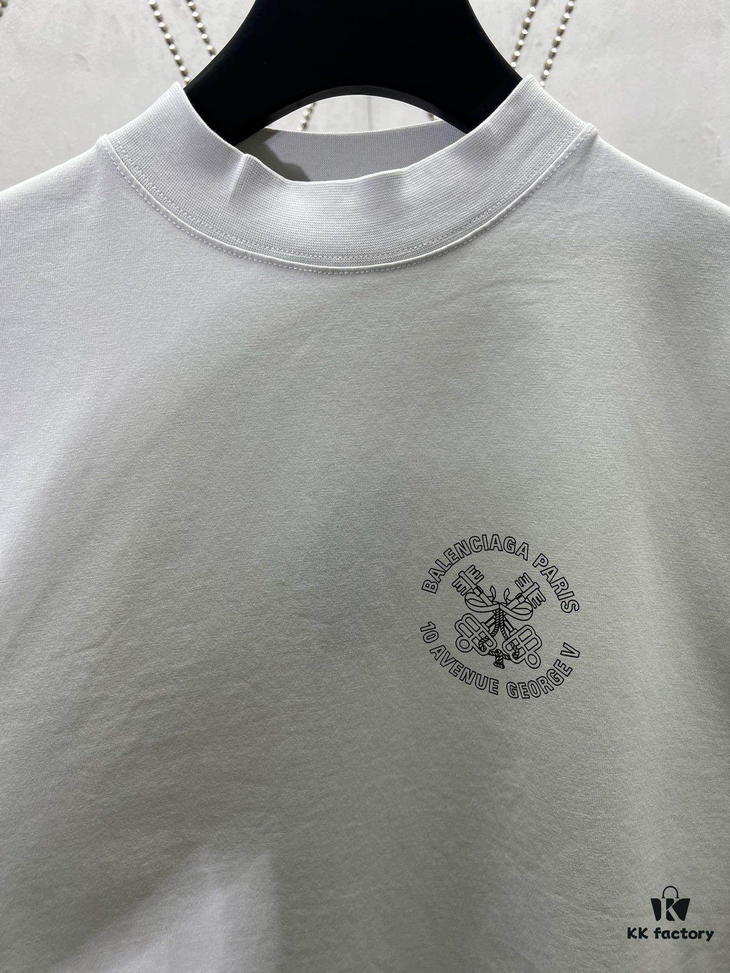 Paris 24SS New Arrival Round Letter Print Short Sleeve T-Shirt! High Version! Unisex