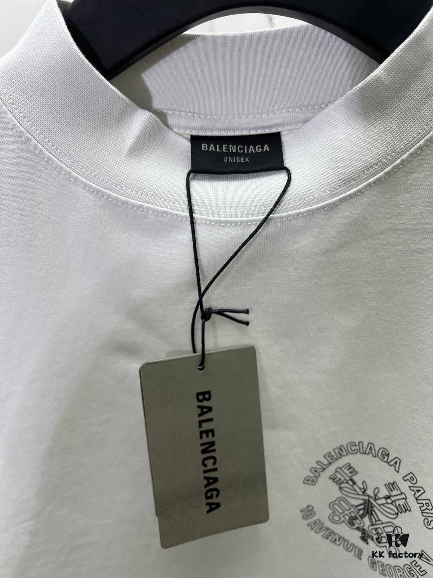 Paris 24SS New Arrival Round Letter Print Short Sleeve T-Shirt! High Version! Unisex