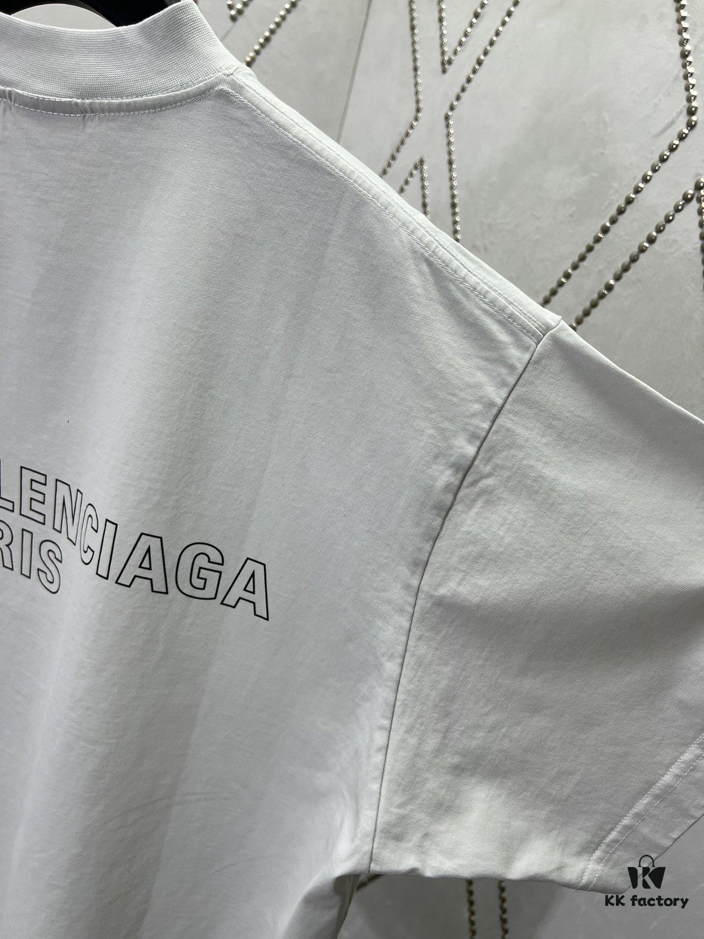 Paris 24SS New Arrival Round Letter Print Short Sleeve T-Shirt! High Version! Unisex