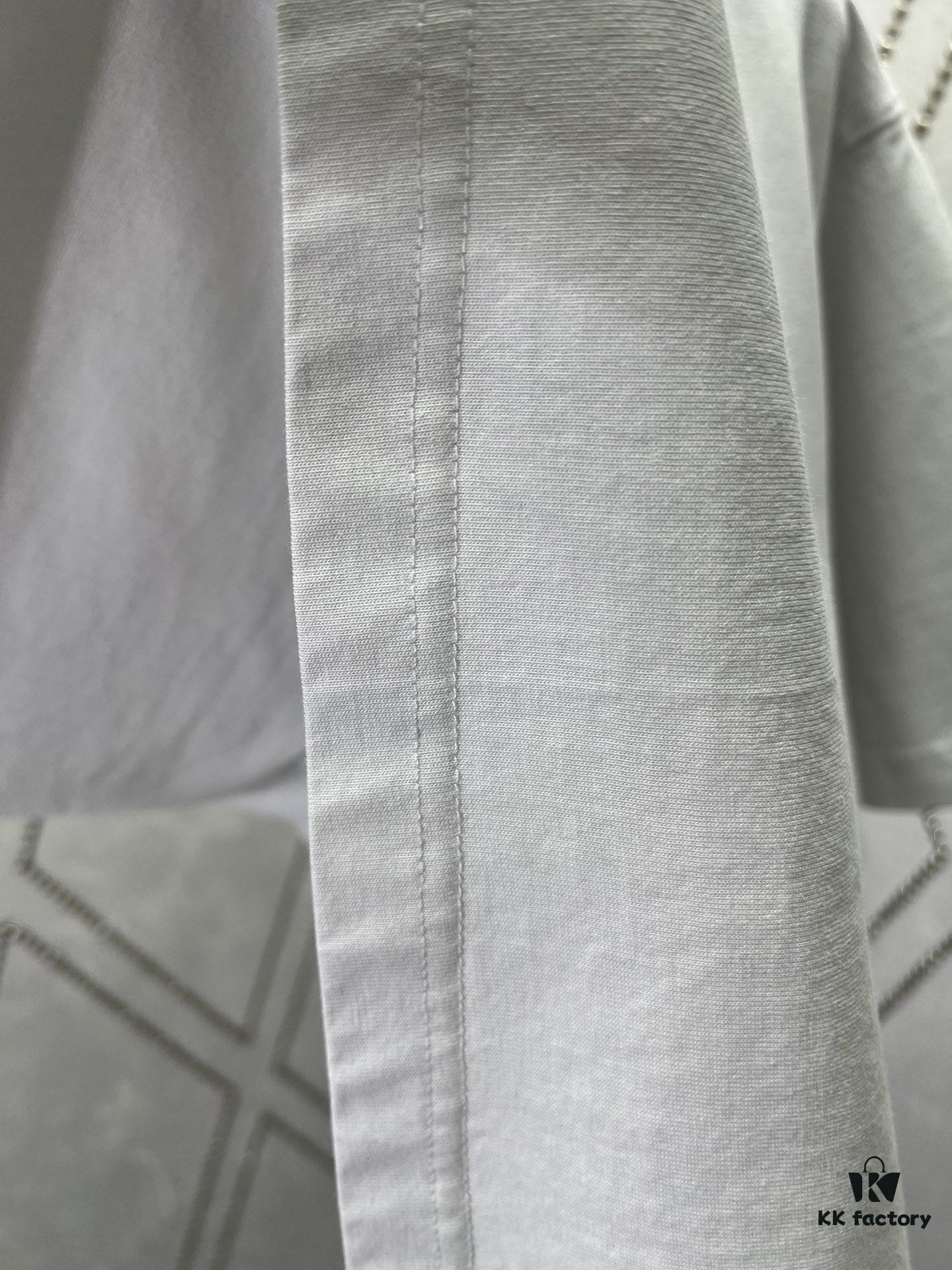 Paris 25SS New Arrival Round Neck Double C Pattern Embroidered Short Sleeve T-Shirt, Unisex